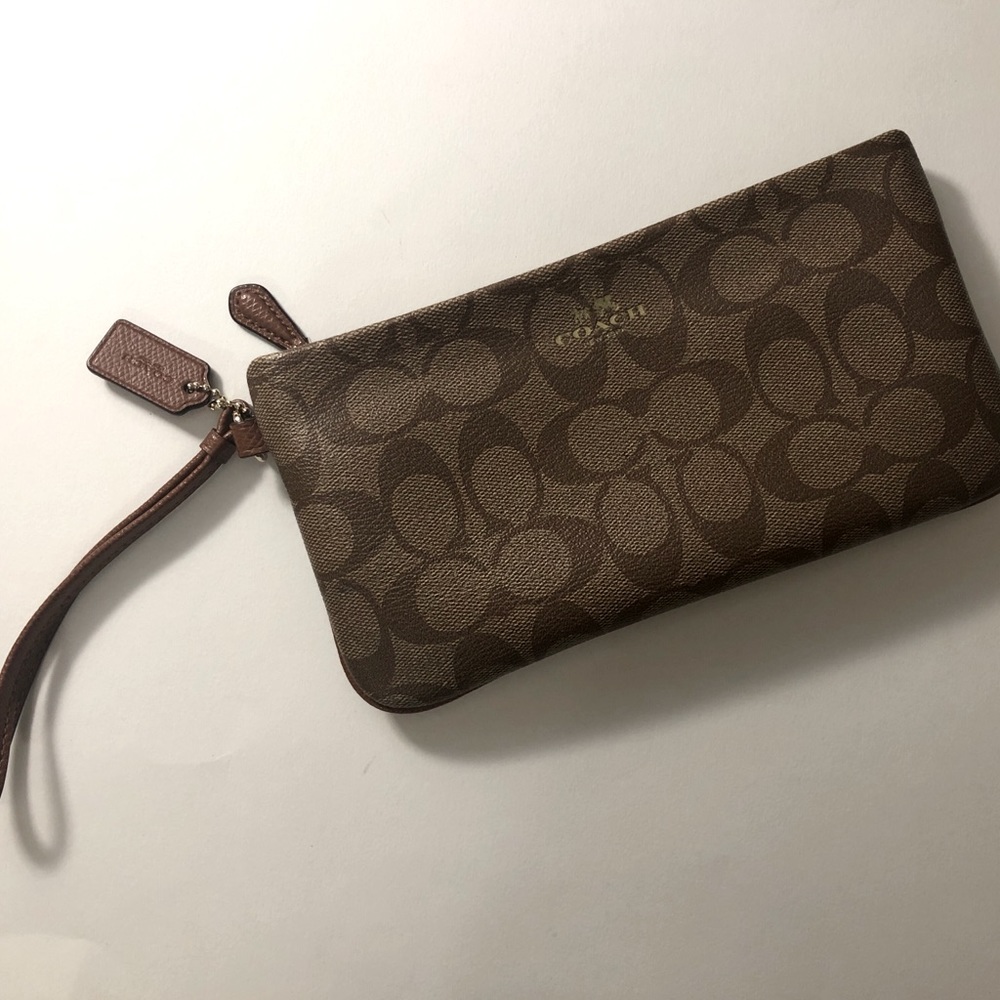 Coach Monogram Canvas Large Wristlet